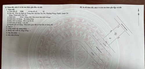 BÁN NỀN ĐẸP (KHÔNG VƯỚNG CỐNG TỤ) ĐƯỜNG 8A - KDC VĂN HOÁ TÂY ĐÔ, CÁI RĂNG, CẦN THƠ